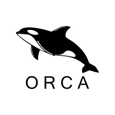 Basit siyah balina hayvan şablonu logo yaratıcı tasarımı