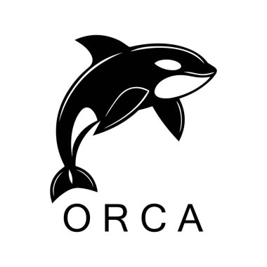 Basit siyah balina hayvan şablonu logo yaratıcı tasarımı