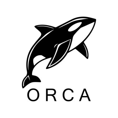 Basit siyah balina hayvan şablonu logo yaratıcı tasarımı