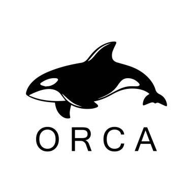 Basit siyah balina hayvan şablonu logo yaratıcı tasarımı