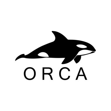 Basit siyah balina hayvan şablonu logo yaratıcı tasarımı