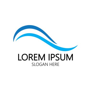 Su dalgası logosu ve deniz dalgası logosu veya deniz suyu dalgası