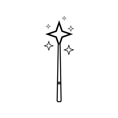 Sihirli çubuk simgesi logo vektör çizim şablonu