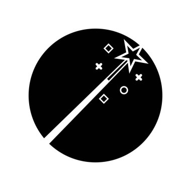 Sihirli çubuk simgesi logo vektör çizim şablonu