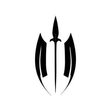  Mızrak logo vektör tasarım şablonu