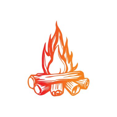 Yaratıcı Kamp Ateşi Logosu Tasarım Şablonu