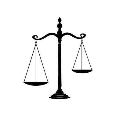 Hukuk firması logo şablonu basit düz vektör resim ölçek simgesi