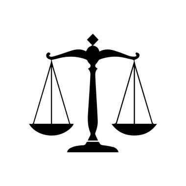 Hukuk firması logo şablonu basit düz vektör resim ölçek simgesi