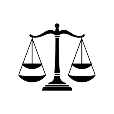 Hukuk firması logo şablonu basit düz vektör resim ölçek simgesi