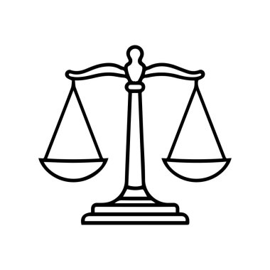 Hukuk firması logo şablonu basit düz vektör resim ölçek simgesi