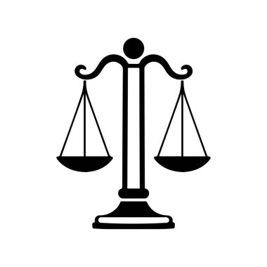 Hukuk firması logo şablonu basit düz vektör resim ölçek simgesi