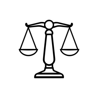 Hukuk firması logo şablonu basit düz vektör resim ölçek simgesi