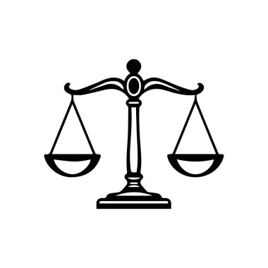 Hukuk firması logo şablonu basit düz vektör resim ölçek simgesi