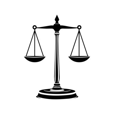 Hukuk firması logo şablonu basit düz vektör resim ölçek simgesi