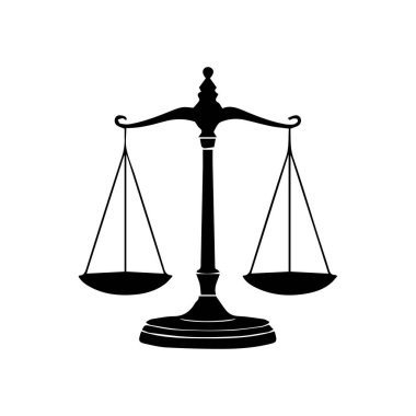 Hukuk firması logo şablonu basit düz vektör resim ölçek simgesi