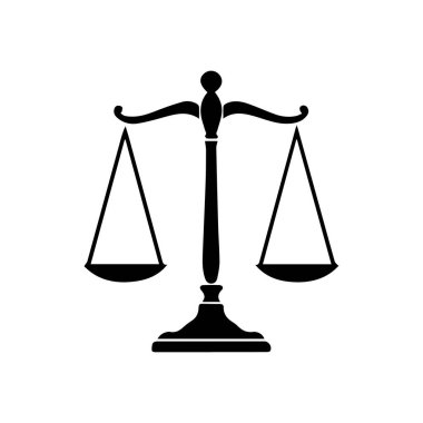 Hukuk firması logo şablonu basit düz vektör resim ölçek simgesi