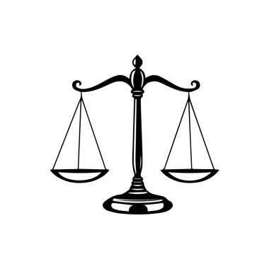 Hukuk firması logo şablonu basit düz vektör resim ölçek simgesi