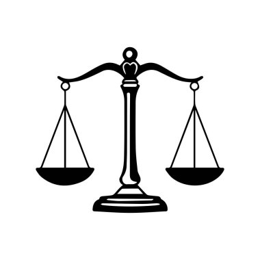 Hukuk firması logo şablonu basit düz vektör resim ölçek simgesi