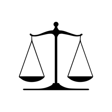 Hukuk firması logo şablonu basit düz vektör resim ölçek simgesi