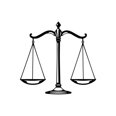 Hukuk firması logo şablonu basit düz vektör resim ölçek simgesi