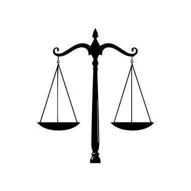 Hukuk firması logo şablonu basit düz vektör resim ölçek simgesi