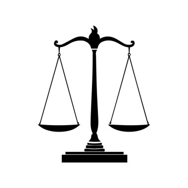 Hukuk firması logo şablonu basit düz vektör resim ölçek simgesi