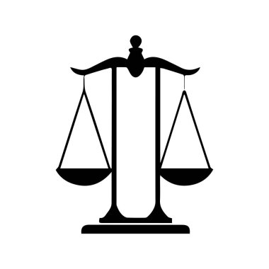 Hukuk firması logo şablonu basit düz vektör resim ölçek simgesi