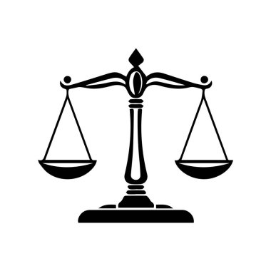 Hukuk firması logo şablonu basit düz vektör resim ölçek simgesi