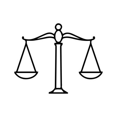 Hukuk firması logo şablonu basit düz vektör resim ölçek simgesi