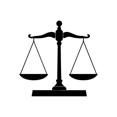 Hukuk firması logo şablonu basit düz vektör resim ölçek simgesi