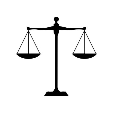 Hukuk firması logo şablonu basit düz vektör resim ölçek simgesi