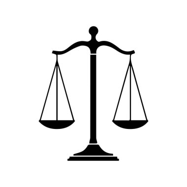 Hukuk firması logo şablonu basit düz vektör resim ölçek simgesi