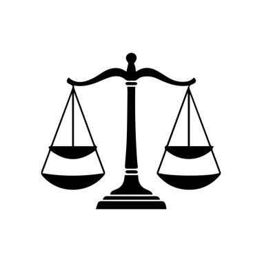 Hukuk firması logo şablonu basit düz vektör resim ölçek simgesi