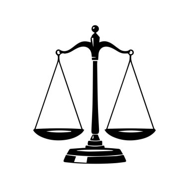 Hukuk firması logo şablonu basit düz vektör resim ölçek simgesi