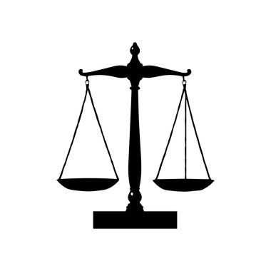 Hukuk firması logo şablonu basit düz vektör resim ölçek simgesi