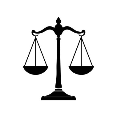 Hukuk firması logo şablonu basit düz vektör resim ölçek simgesi