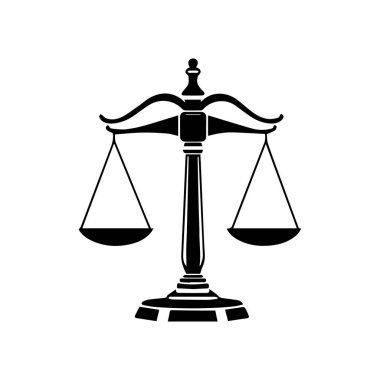 Hukuk firması logo şablonu basit düz vektör resim ölçek simgesi