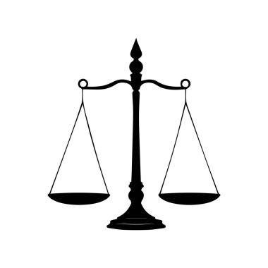 Hukuk firması logo şablonu basit düz vektör resim ölçek simgesi