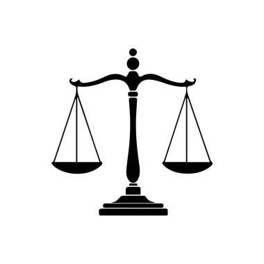 Hukuk firması logo şablonu basit düz vektör resim ölçek simgesi