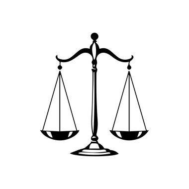 Hukuk firması logo şablonu basit düz vektör resim ölçek simgesi