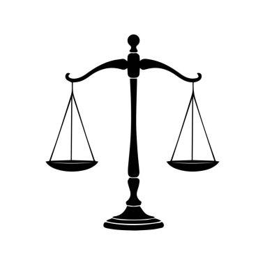 Hukuk firması logo şablonu basit düz vektör resim ölçek simgesi