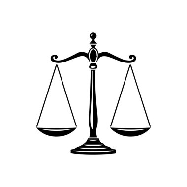 Hukuk firması logo şablonu basit düz vektör resim ölçek simgesi