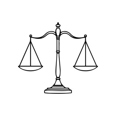 Hukuk firması logo şablonu basit düz vektör resim ölçek simgesi
