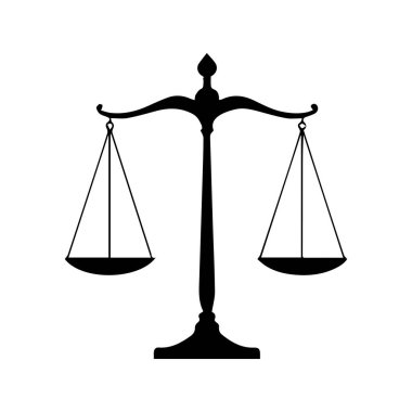 Hukuk firması logo şablonu basit düz vektör resim ölçek simgesi