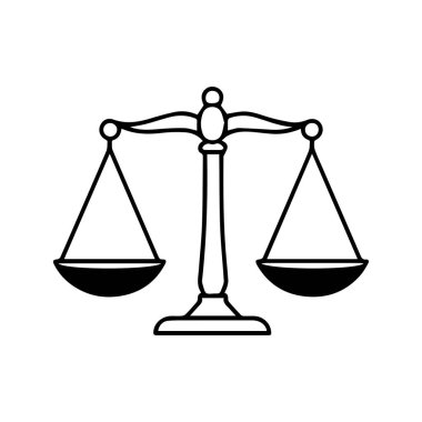 Hukuk firması logo şablonu basit düz vektör resim ölçek simgesi