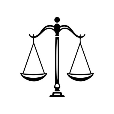 Hukuk firması logo şablonu basit düz vektör resim ölçek simgesi