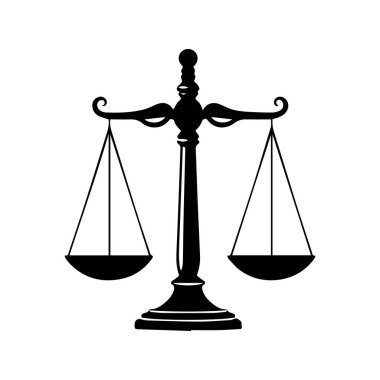 Hukuk firması logo şablonu basit düz vektör resim ölçek simgesi