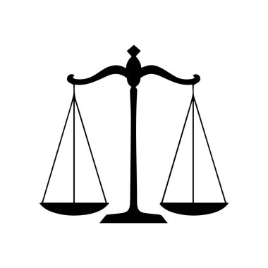 Hukuk firması logo şablonu basit düz vektör resim ölçek simgesi