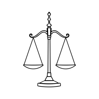 Hukuk firması logo şablonu basit düz vektör resim ölçek simgesi