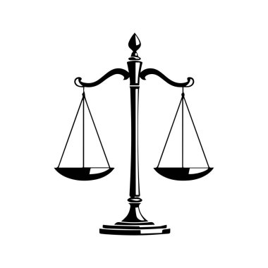 Hukuk firması logo şablonu basit düz vektör resim ölçek simgesi